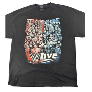 WWE Live Smack Down Authentic T-Shirt Mens XL Black Graphic Lesnar John Cena